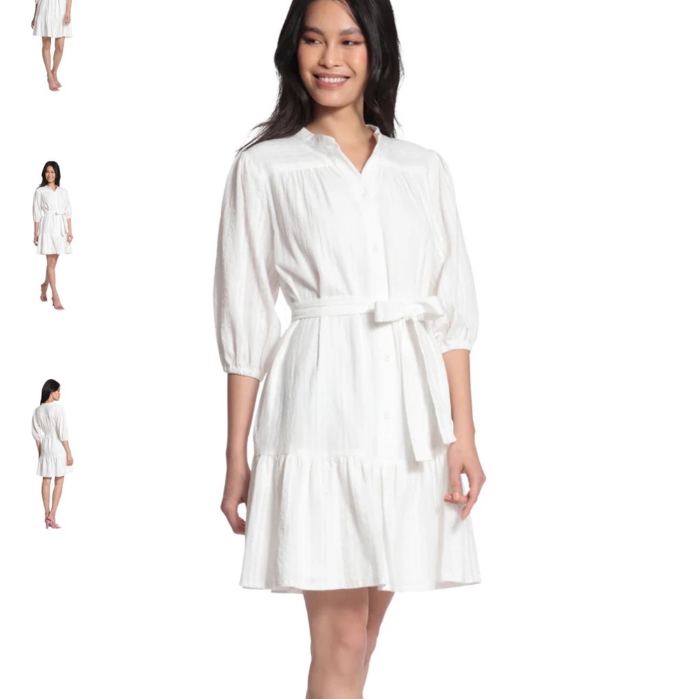 Maggy London White Textured Dress